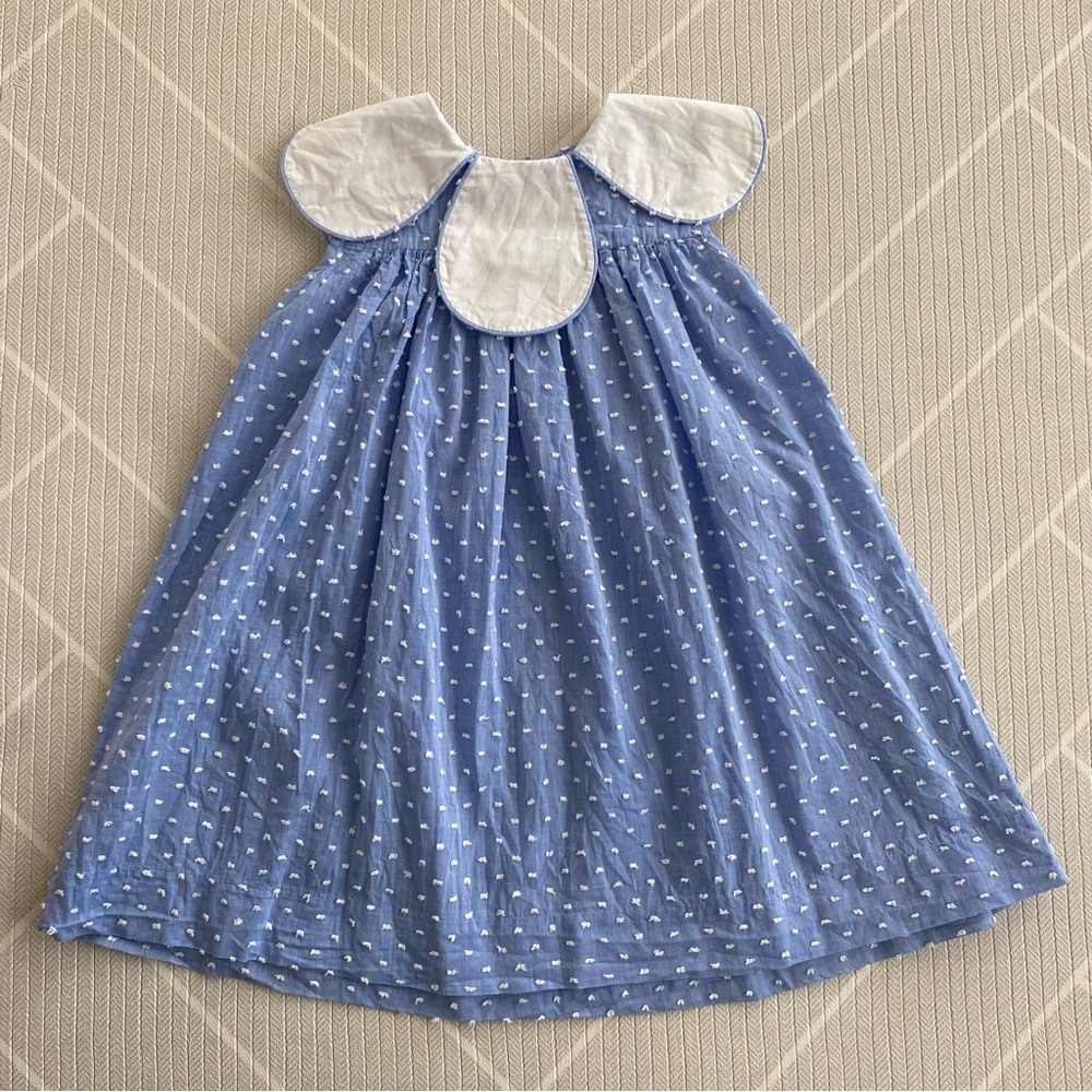 Love me! Blue Polka Dot Baby Flower Dress Baby Size 12M